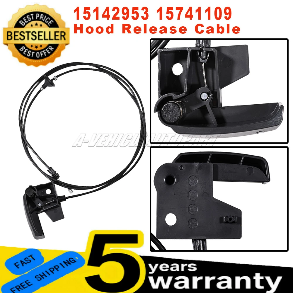 Hood Release Cable 15142953 New 1 Pc For Chevy Silverado 1500 2500 3500 Tahoe GMC Sierra Cadillac Yukon 15741109 Car Accessories