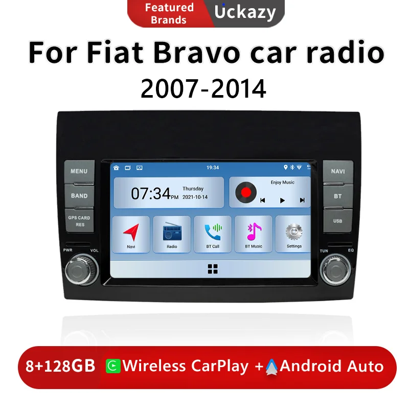 

7" Wireless Android Auto Carplay 2 din Car Radio Multimedia For Fiat Bravo 2009-2014 Car Android Video Stereo GPS