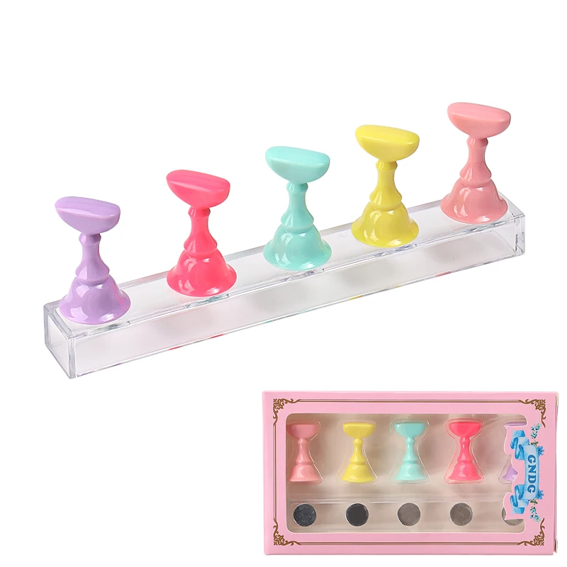 10 supports magnétiques pour faux ongles, base en cristal, pour la présentation et la pratique du nail art en salon et à domicile