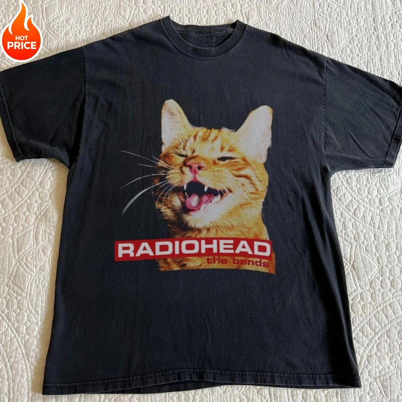 2026 Summer New Men's T-shirt Radiohead The Bend Funny Short-sleeved Black Shirt T-shirt Retro Fashion Unisex Short-sleeved Top.