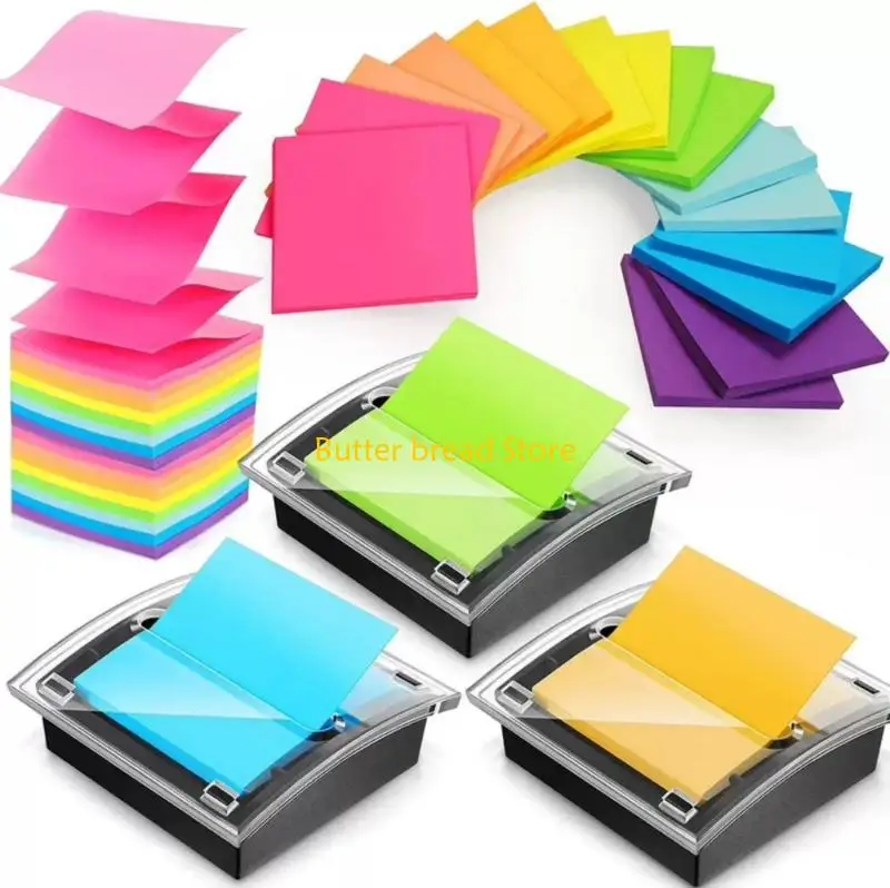 W89C Sticky Note Organizers With Sturdy Base For Office Classroom Home Decors Contemporary Pull Out Sticky Note Dispenser