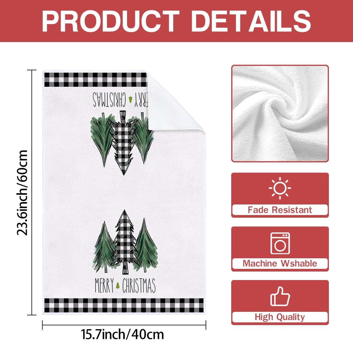 2pcs Christmas tree and snowman patterned towels, available in various styles for versatile use in kitchens and living rooms