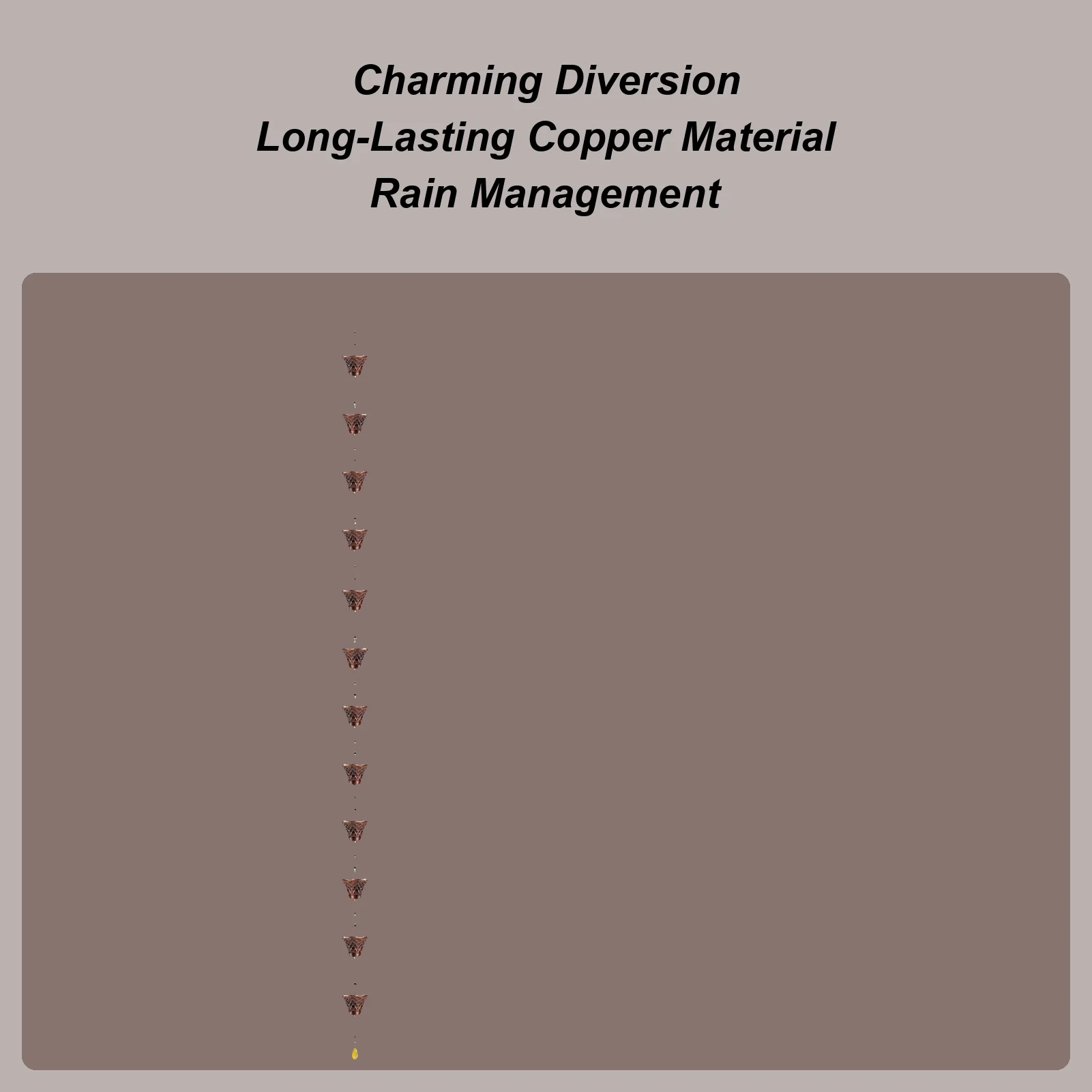 

Rain Chain 9FT Copper Heavy Duty Decorative Downspout 12 Cups Copper Rain Chain For House Garden Outdoor Gazebo Roof Canopy