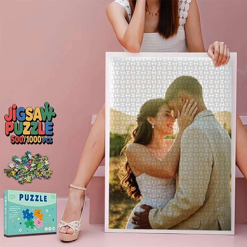 35/300/500/1000pcs Personalized Custom Photo Puzzle Family Photos Funny Adult Leisure Toys Gift