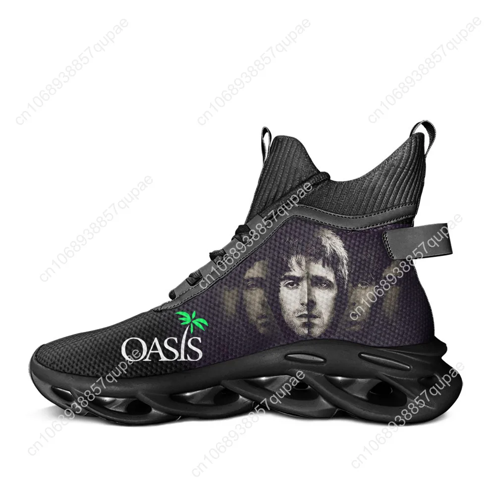 Oasis britpop banda alta superior apartamentos tênis retro rua hip hop das mulheres dos homens esportes tênis casuais caminhadas até sapatos personalizados