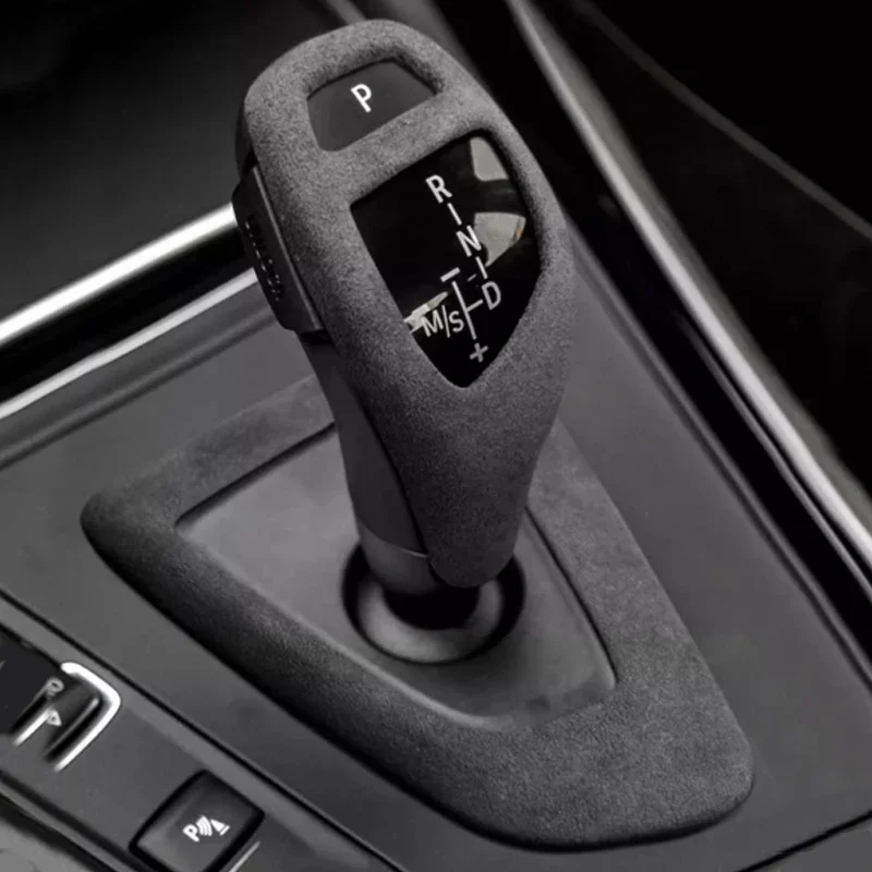 Для BMW F10 F30 F20 F31 F32 F36 F34 F22 X3 X4 X5 X6 Изготовлен из алькантары Автомобильная крышка ручки переключения передач Накладка на панель Интерьерные аксессуары