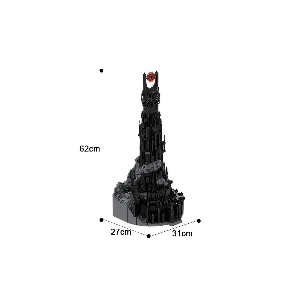 5996 Pieces Movie Fortress LOTR Barad-dur UCS Scale Orthanc Medieval Castle Building Blocks Toy