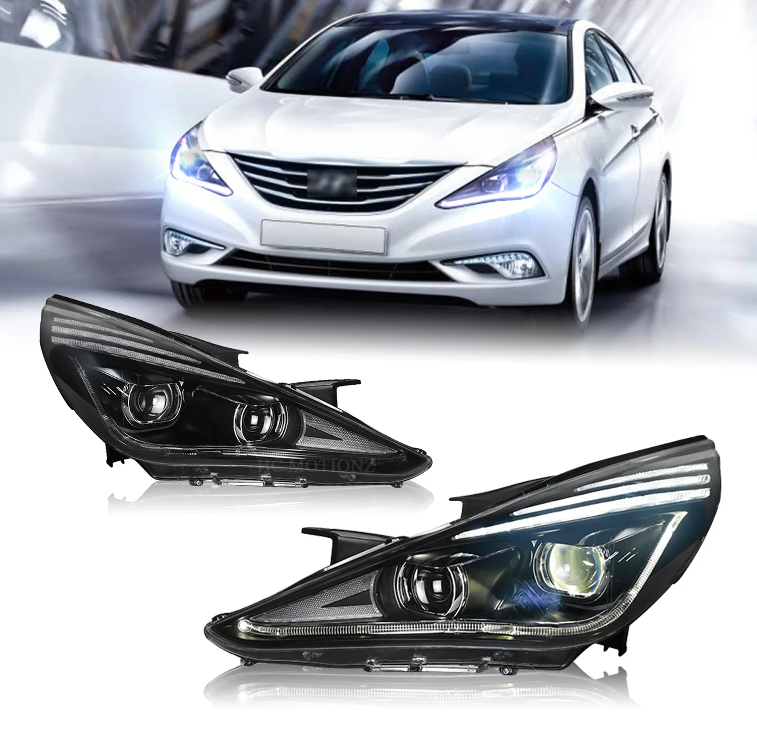 

Car Front Lamps For Hyundai Sonata 2011-2015 LED Auto Headlights Assembly Upgrade Bifocal Projector Lens Tool Accessories