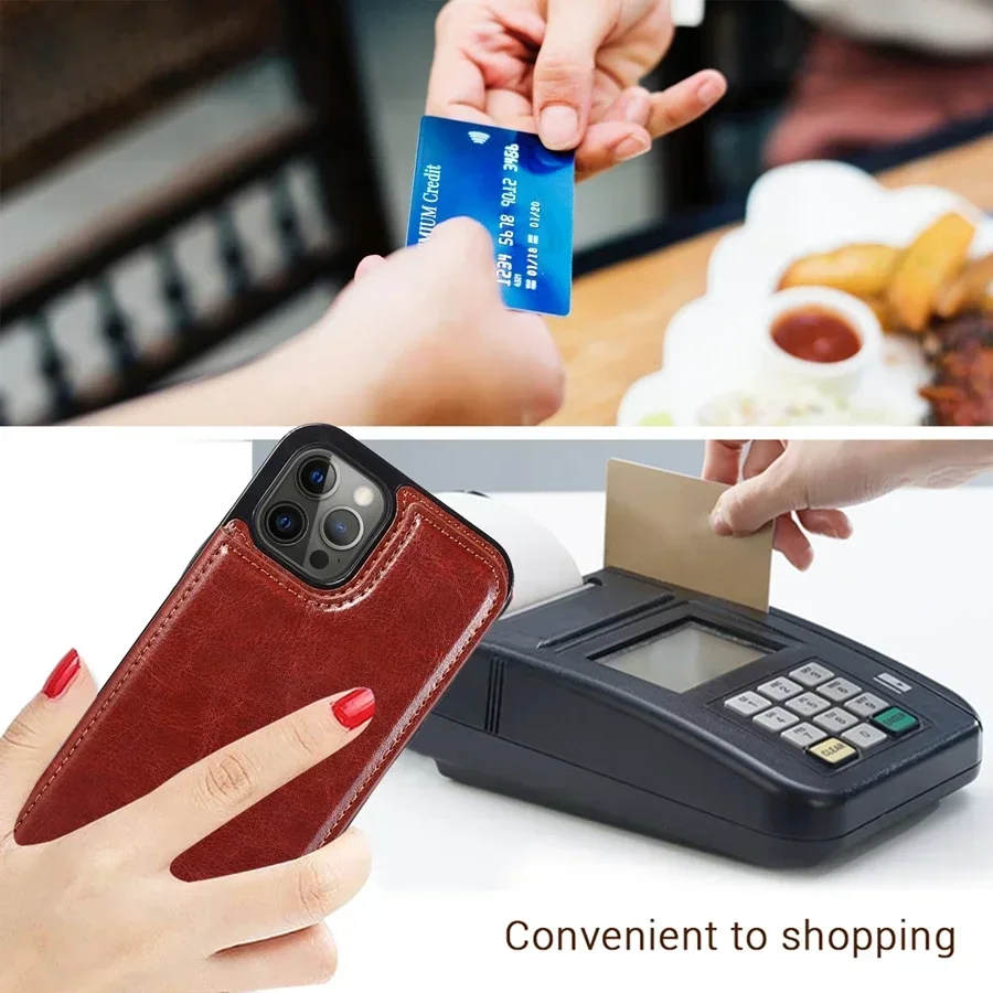 Retro Wallet Flip Leather Case For iPhone 15 14 Pro Max 13 12 11 SE 2022 2020 X XR XS Max 8 7 6 6s Plus Multi Card Holder Cover