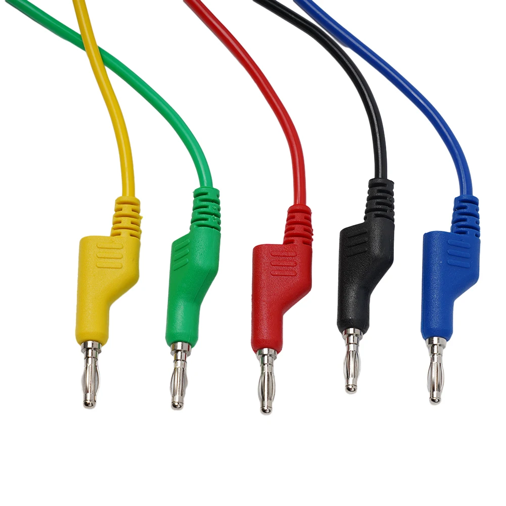 Flexible Multimeter Probe Kit 5 Pack Test Leads featuring 10 Crocodile Clips Soft Hand Feeling for Increased Security