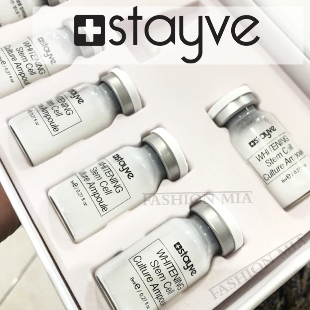 Stayve 8 مللي تبييض الجذعية ثقافة الخلية أمبولة مجموعة مصل النياسيناميد اشراق ترطيب تجديد العناية بالوجه الجلد