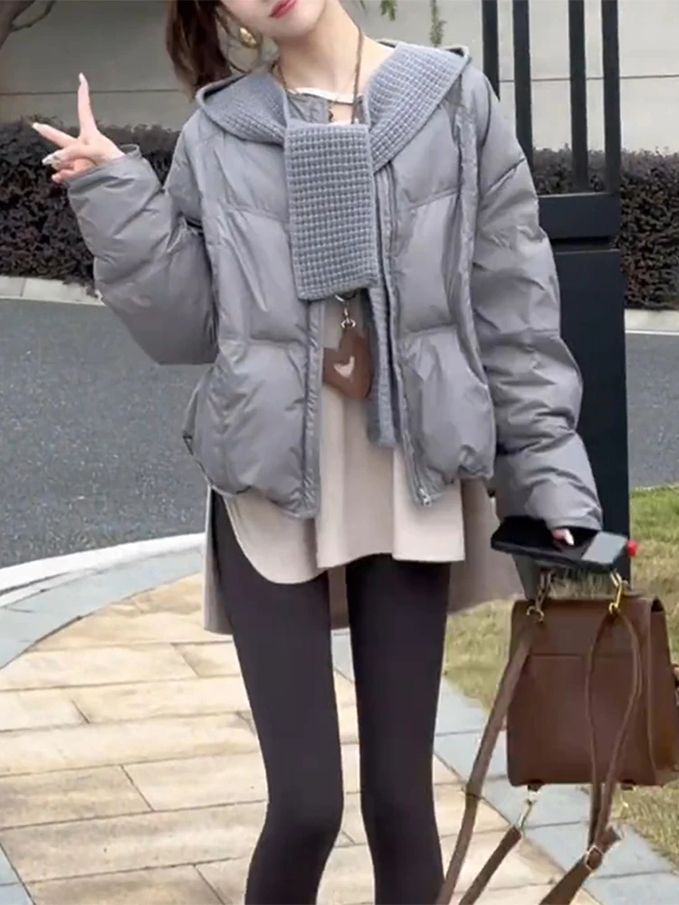 

Модная короткая хлопковая куртка-жакет женская с капюшоном, универсальный топ с открытыми плечами в корейском стиле, для повседневной носки, с длинными рукавами, на молнии