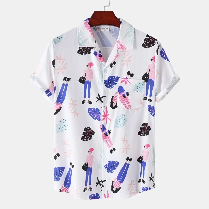 Camisa de lapela casual masculina de arco-íris de verão, camisa havaiana de grandes dimensões, estampa 3d, moda unissex, camisa de manga curta para meninos