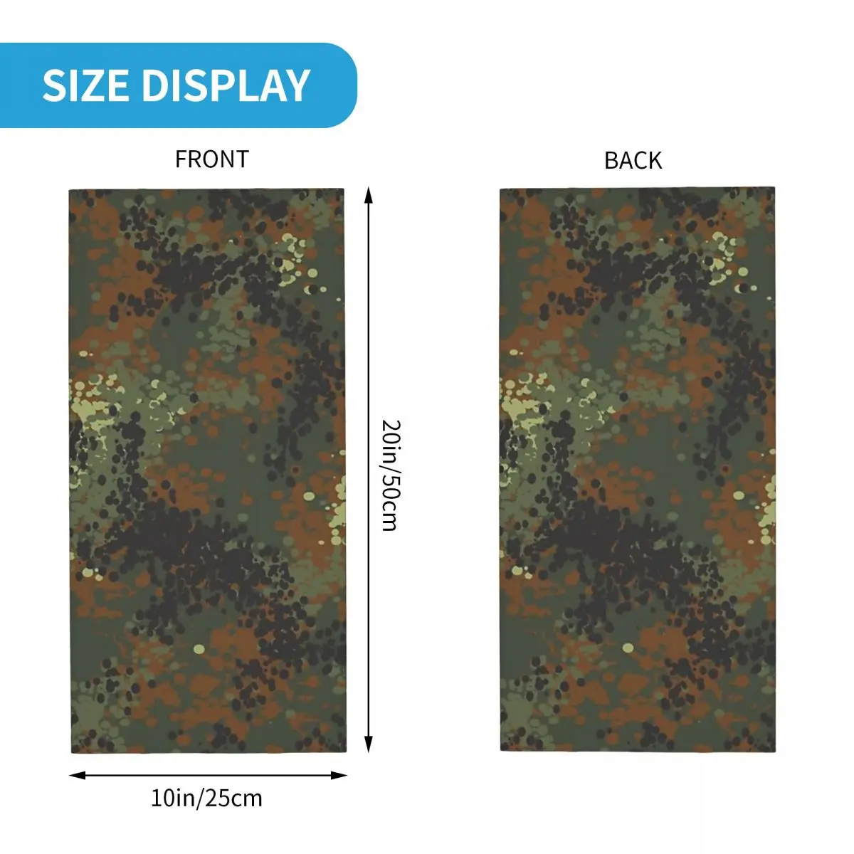 Flecktarn Camouflage Bandana Neck Gaiter Printed Face Scarf Warm FaceMask Running For Men Women Adult All Season