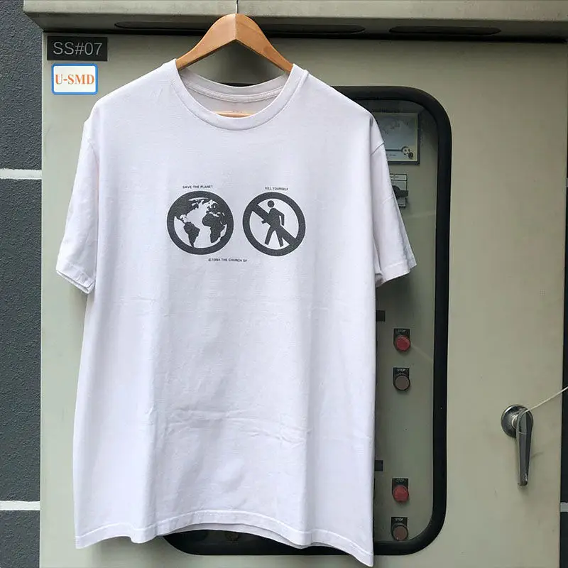 

T-shirt Tendance Américain À Manches Courtes En Coton Texturé Imprimé Pour Hommes Et Femmes