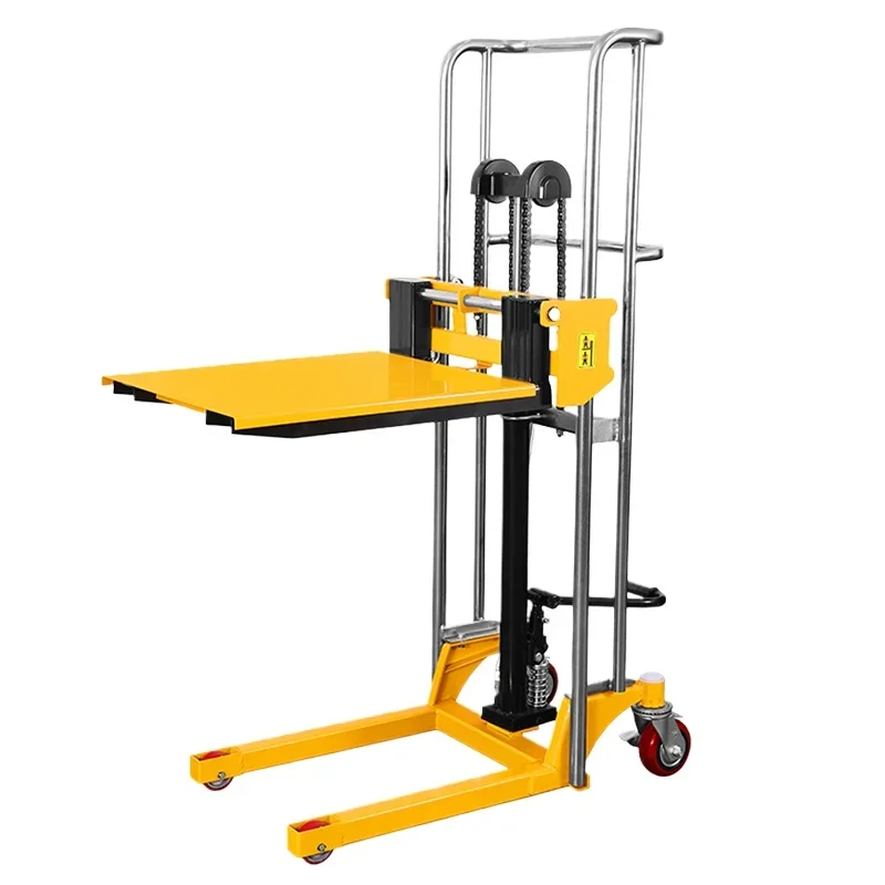 

YJQ forklift light manual hydraulic baggage handling mobile portable lifting platform truck