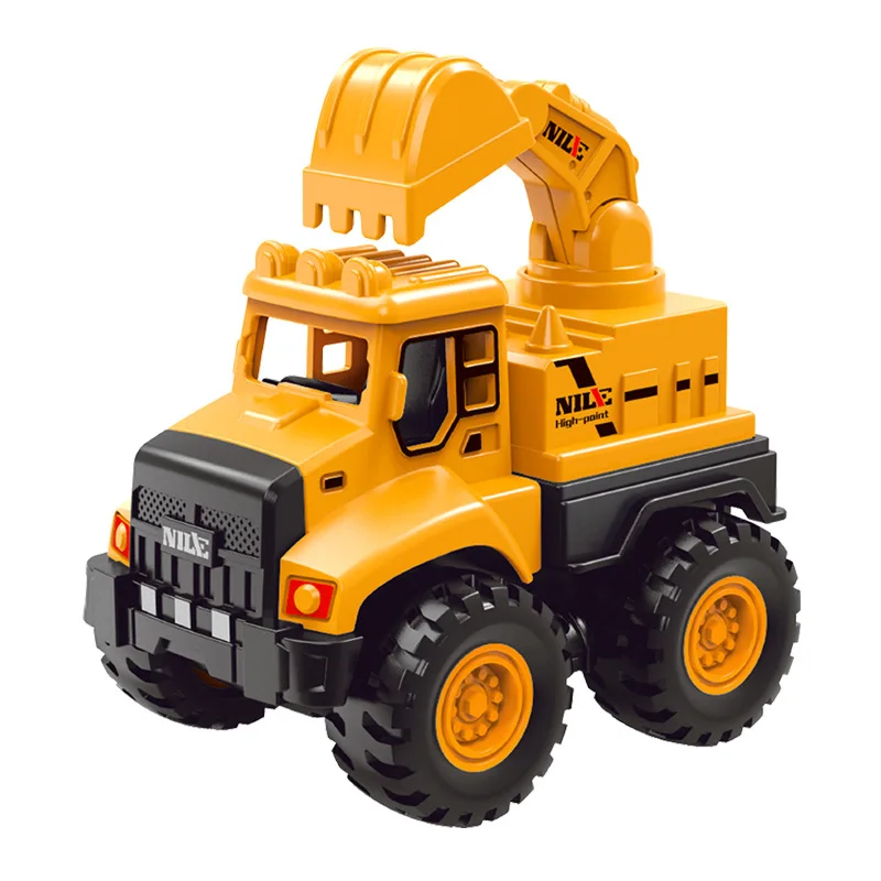 Child\'s Engineering Vehicle Toys Pull-Back Alloy Locomotive Sanitation Car Stirring Mini Car  Excavator Children\'s Toy Gift B179