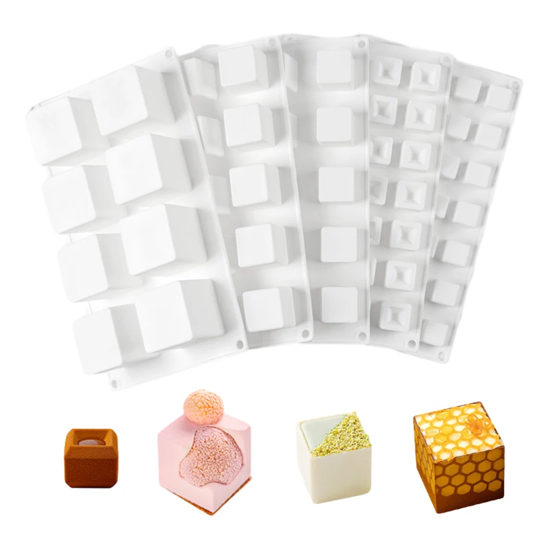 Cube Mousse Silicone Cake Molds 7 Options Available Chocolate Cake Moulds Ice Cube Tray Kitchen Dessert Decorating Tools