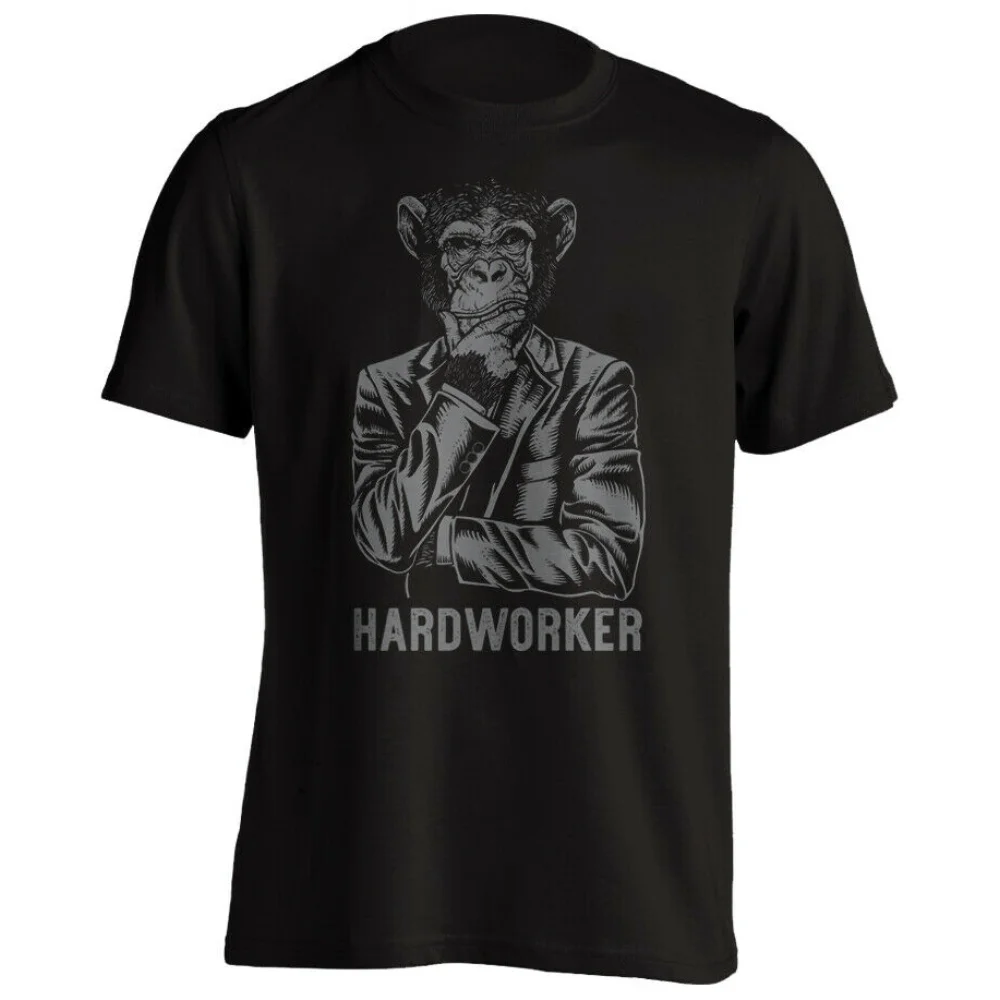 

Hardworker Monkey Funny Business Office Worker T-Shirt 100% Cotton O-Neck Summer Short Sleeve Casual Mens T-shirt Size S-3XL