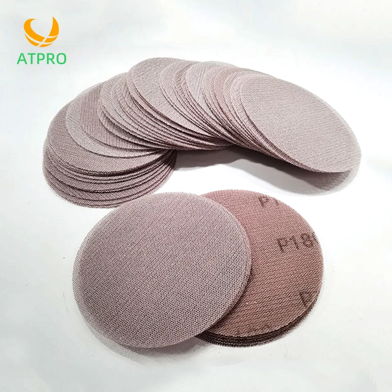 Hoja de papel de lija de disco de malla autoadhesiva redonda neumática, adecuada para tabletas de Inch125mmDry-Grinding MIRKA de 5 \