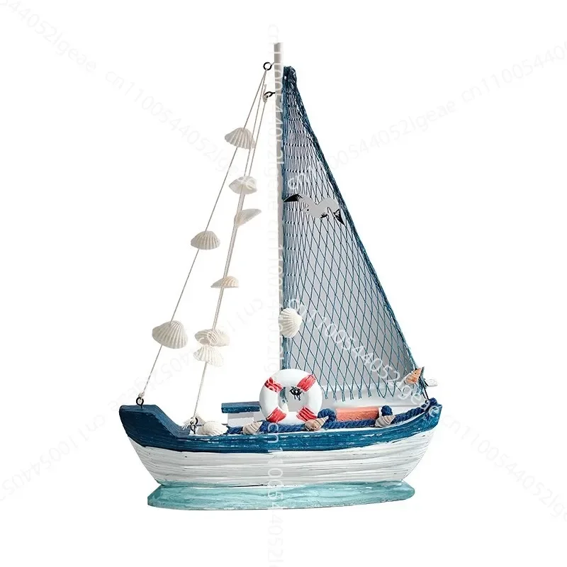 

4 of the Mini Sailboat Model Ornament Smooth Sailing Boat Home Creative Desktop Ornament Decoration