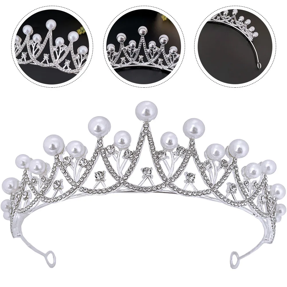 

Изысканная жемчужная корона-украшение для волос: нежный свадебный головной убор для женщин, для дня рождения, выпускного вечера, фестиваля