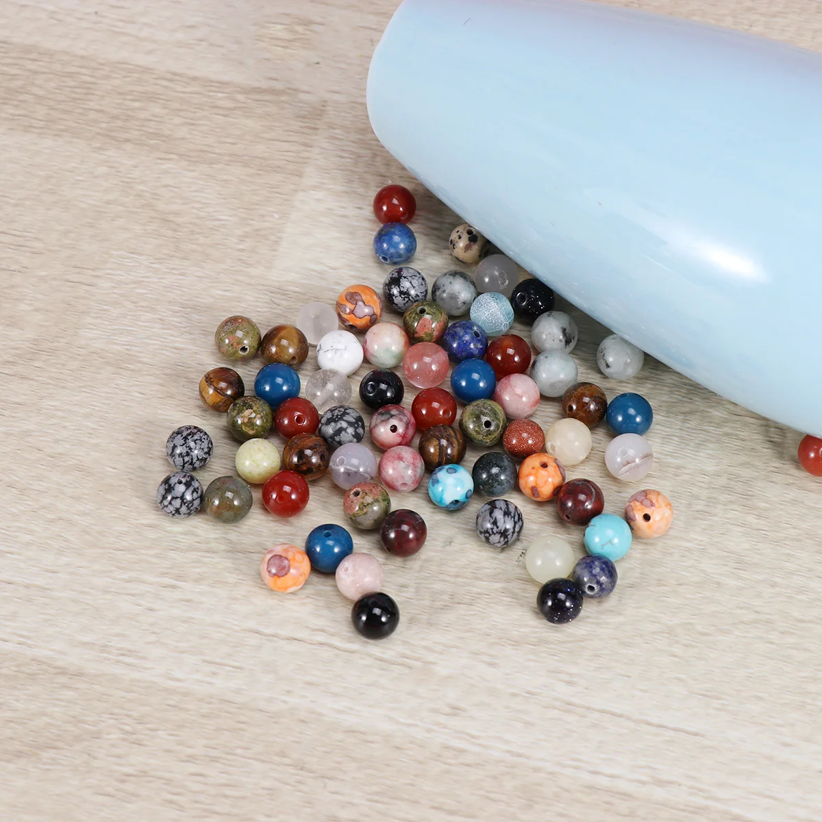 

Natural Stone Mixed Color Round Beads Gemstones Quartz Crystal Agates for Jewelry Making