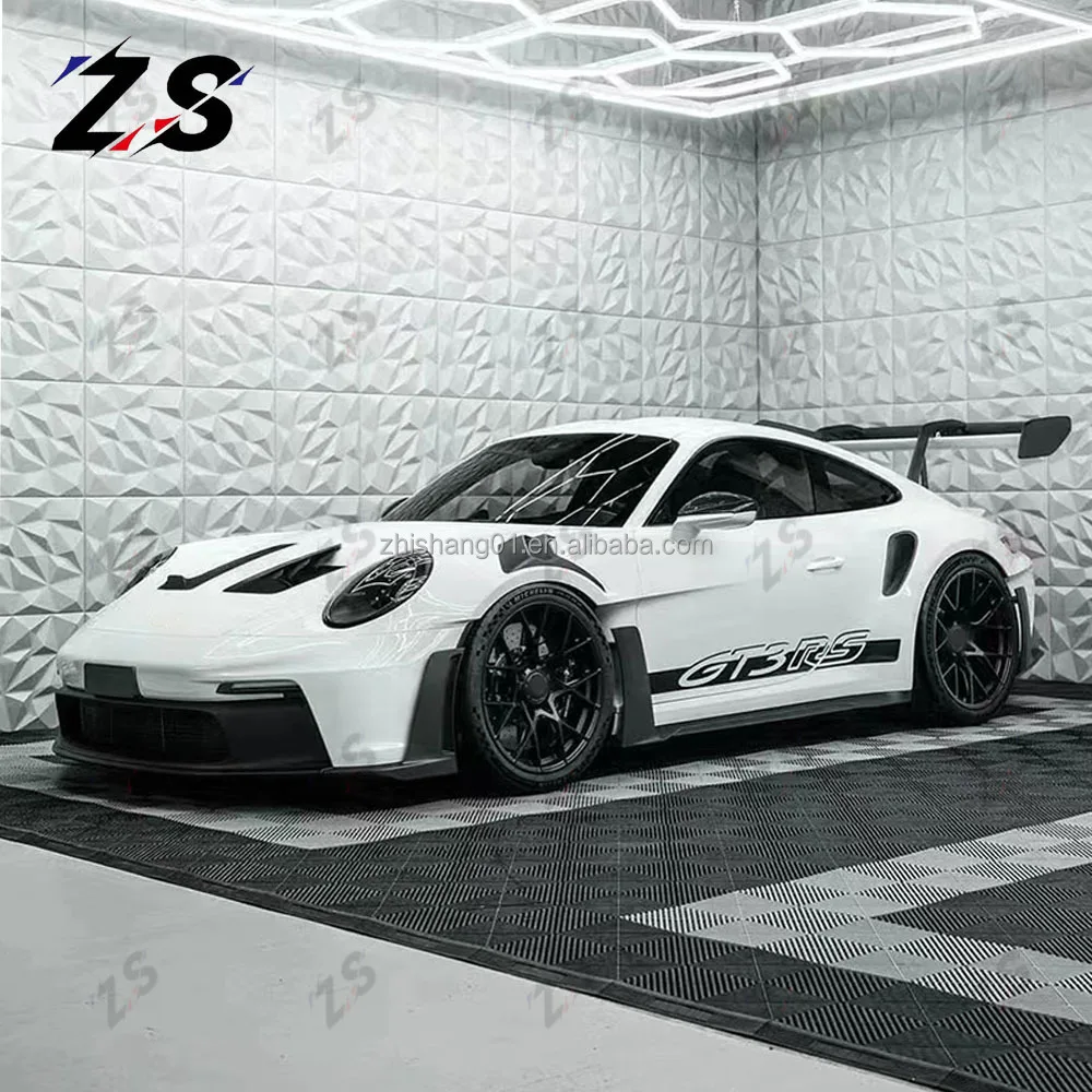 ZS Exterior Accessories for Porsche 911 992 Carrera Upgrade to GT3RS Dry Carbon Fiber Body Kit Front Bumper Car Bodykit