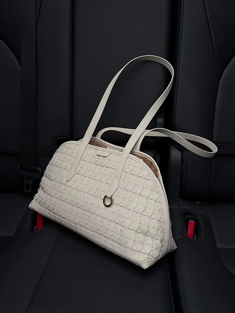 White Large Capacity  Tote Bag Women's 2026 New High-End Sensation Lightweight Luxury Handbag Shoulder Bag Handbag