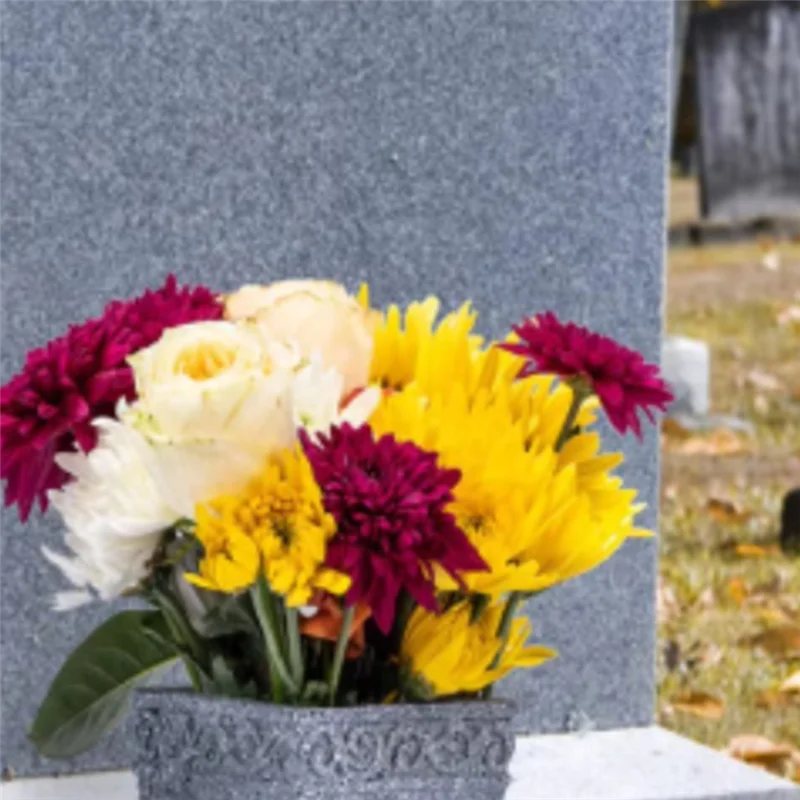 

ABUP-Crosses Graveyard Flower Pot, Cemetery Vase, Memorial Flower Stand With Spiked Tombstone, Flower Pot Display