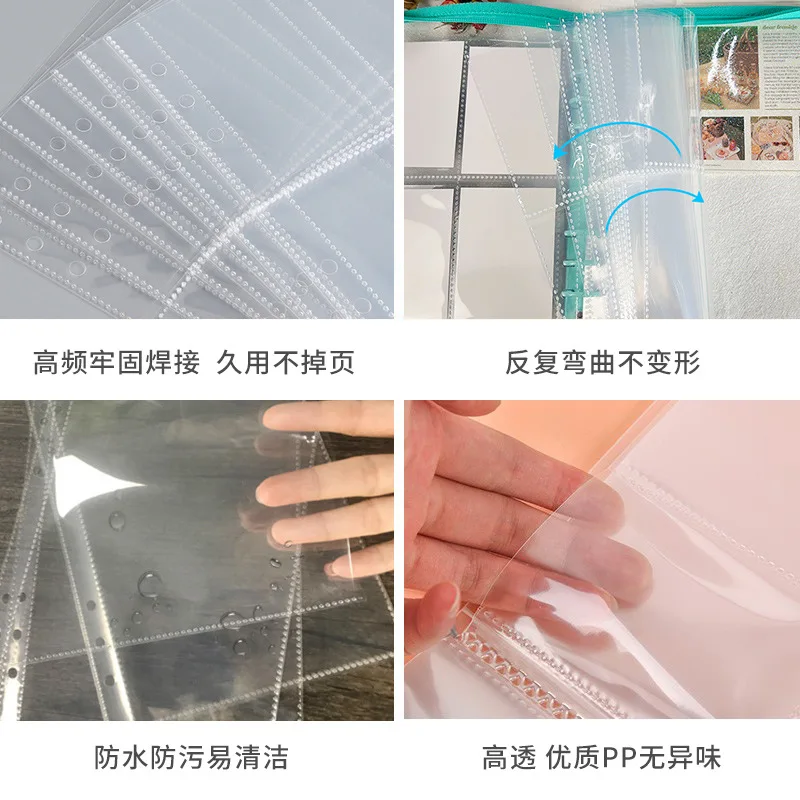 10pcs/Pack A5 Transparent Photo Album Binder Refill Inner Sleeves For Cards Photocard Game Card A5 Album Binder Back To School