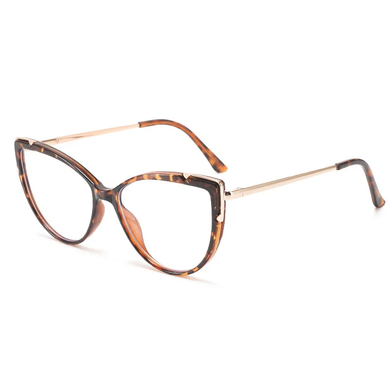Metal Cat Eye Glasses Frame Woman Fashion TR90 Brand Designer New Trend Cateye Computer Eyewaer Gradient Color Frame Eyegalsses
