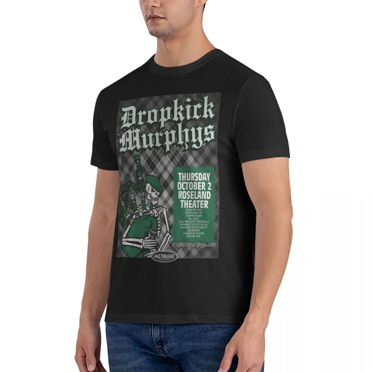 Thursday October 2 Roseland Theater Funny Cotton Tees Short Sleeve Dropkick Murphys T Shirt Round Collar Clothing Graphic