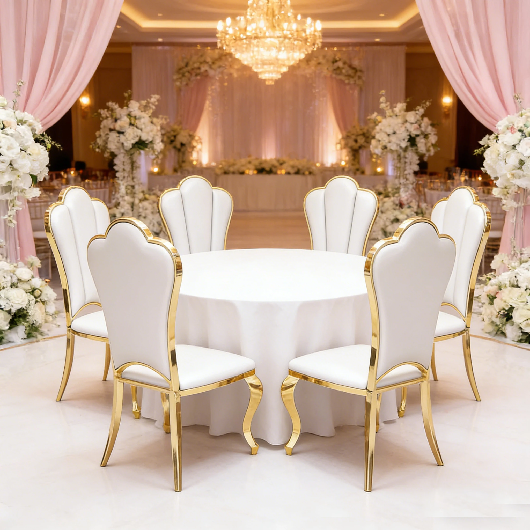 10pcs f30 Comfortable Seating Dining Stackable Chair Stainless Steel High Back Elegant Dining Chair for Wedding Hotel ivy914