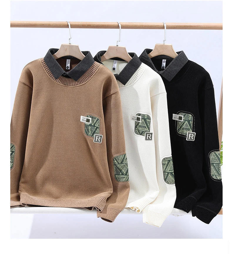 سترة للرجال بلوفرات غير رسمية ملابس رجالية ربيعية للرجال قميص رجالي ملابس الشارع الشهير متماسكة موضة الخريف Hombre دافئ متين