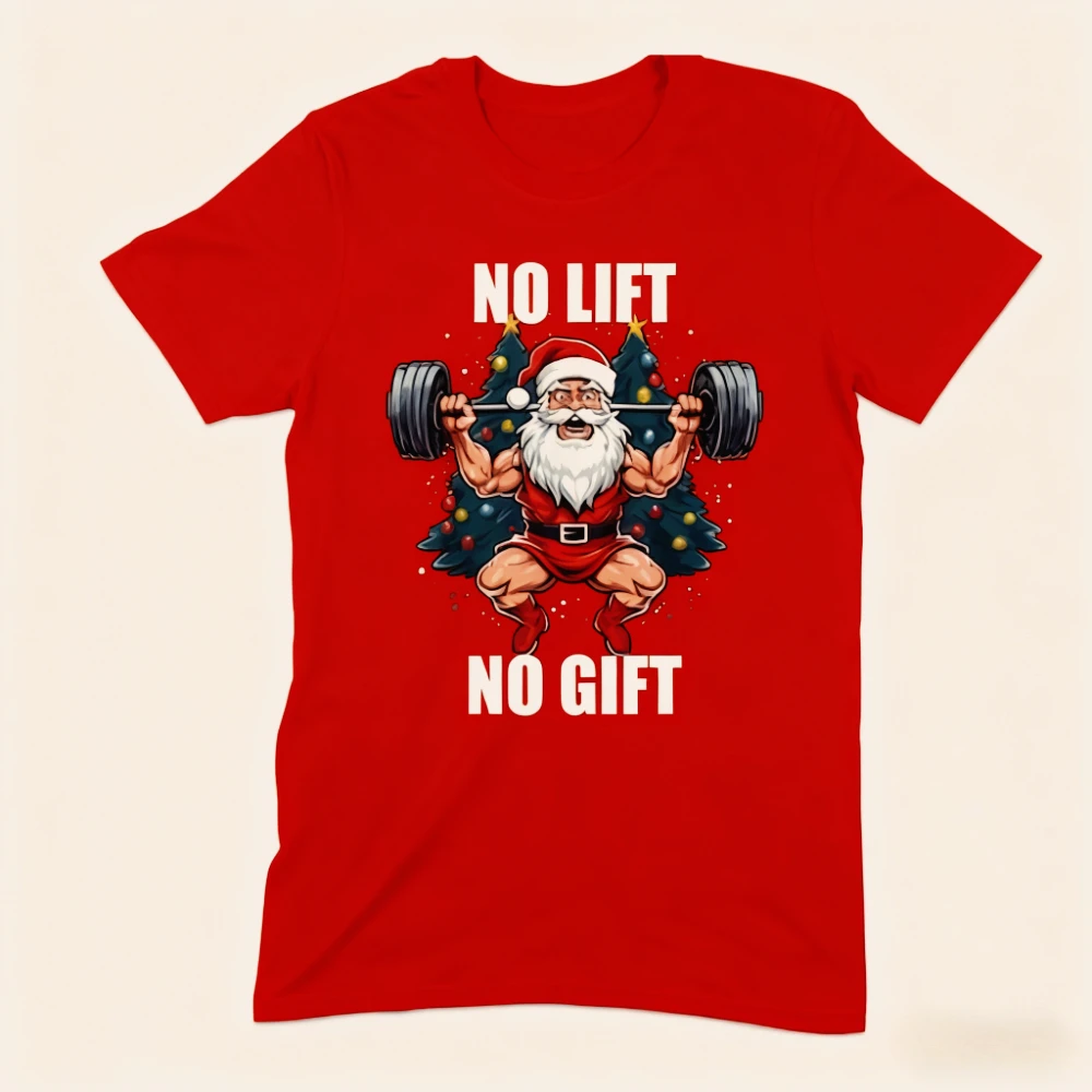 Santa Weihnachten Bodybuilder Gym Workout Urlaub T-Shirt Lustige Weihnachten Fitness Santa Claus Graphic Tees Männer Casual Baumwolle Tops
