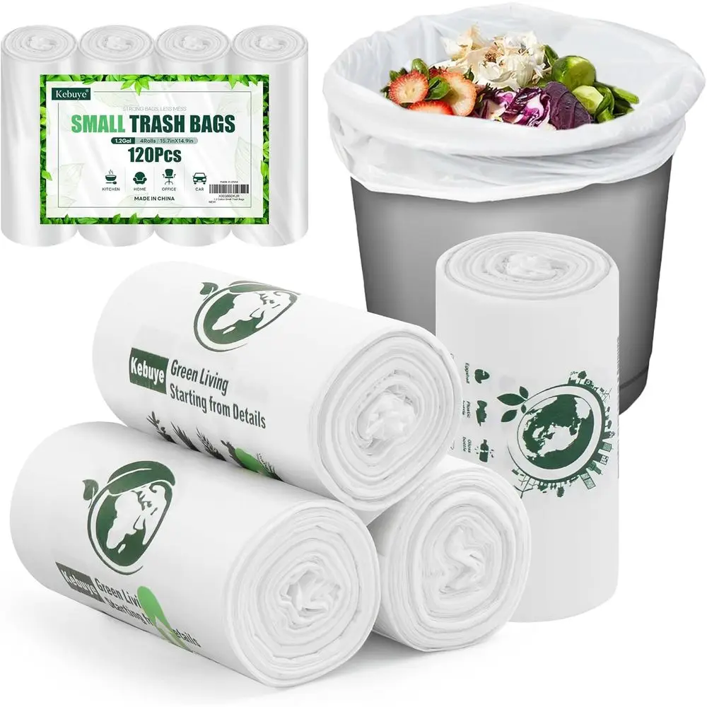 

Biodegradable 1.2 Gallon Waste Bags, 5L Kitchen & Office Strong Mini Trash Bags