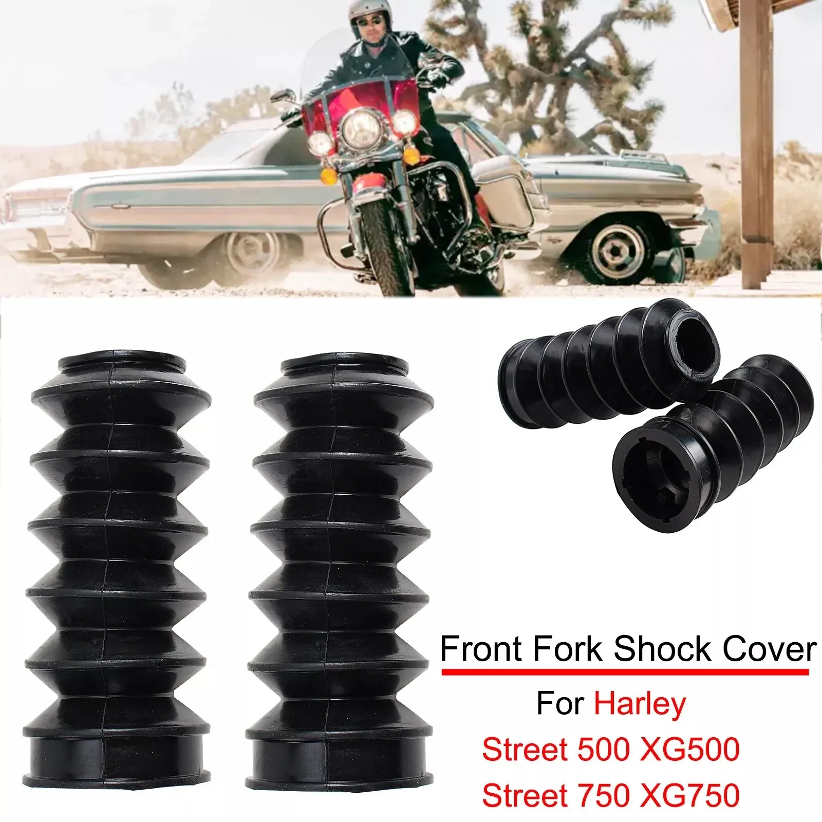 

Motorcycle Front Fork Shock Gaiters Shock Absorber Boots Suspension Rubber Cover For Harley Street 500/750 XG500 XG750 2015-2020