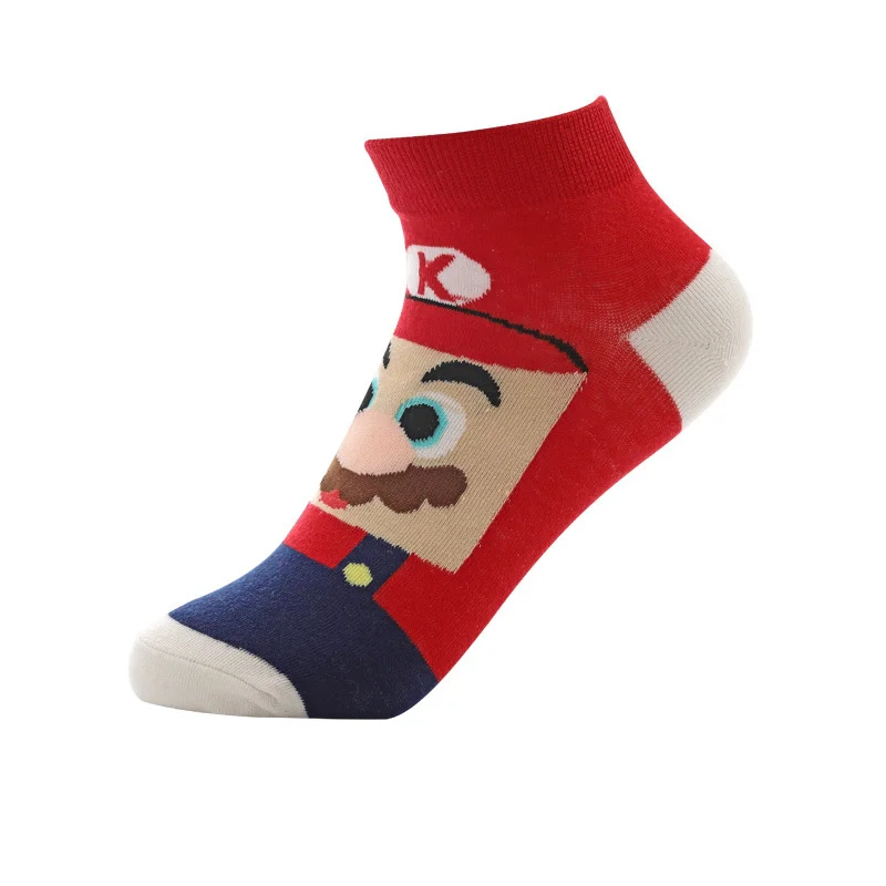 Super Mario Bros Game Figures Cotton Socks Cartoon Luigi Yoshi Anime Short Socks Boys Cosplay Kids Kawaii Toy Gift