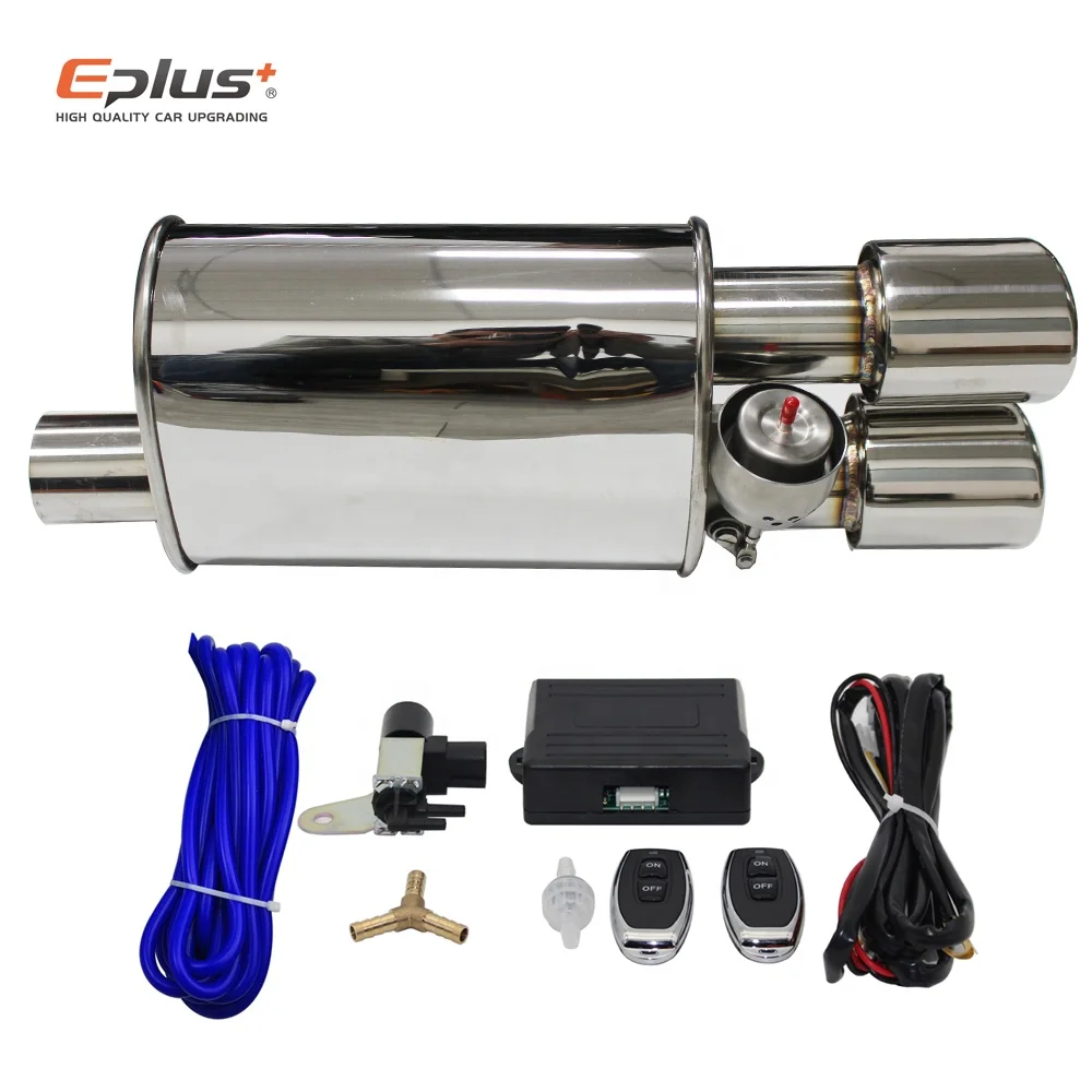 EPLUS Car Exhaust Cutout Wireless Remote Control Valve Set With Vacuum Actuator 2'/2.5'/3'/3.5'