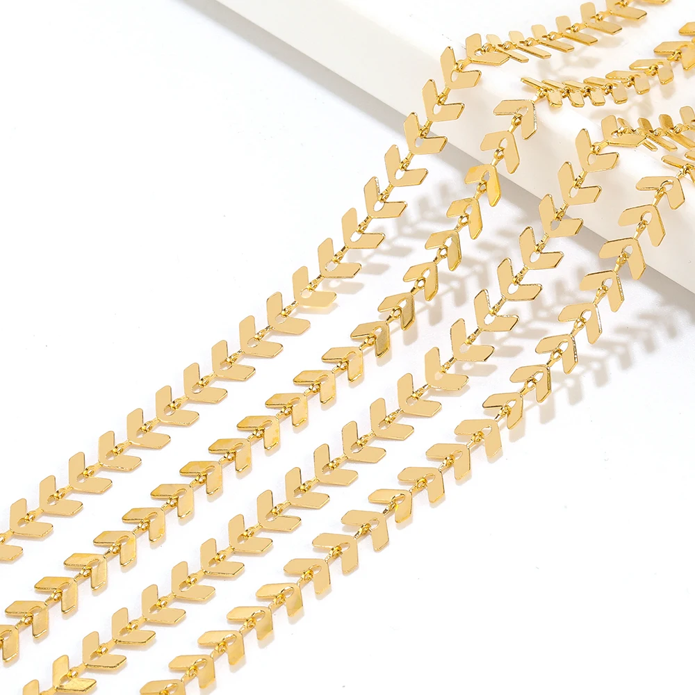 1 Meter Stainless Steel New Embossed Arrow Glossy Airplane Chains for DIY Jewelry Earrings Making Necklaces Bracelet Accessories