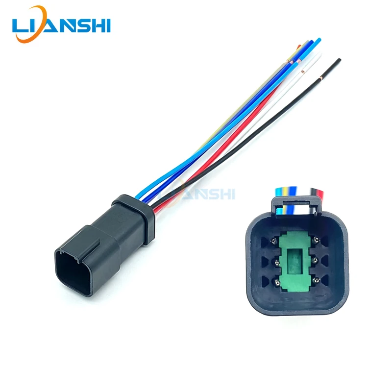 6Pin DT04-6P-E005 DT06-6S-E005 Sealed Connector For SINOTRUK FAW J6 Excavator Truck Heavy Duty CFV Valve Plug Cable Harness Kit