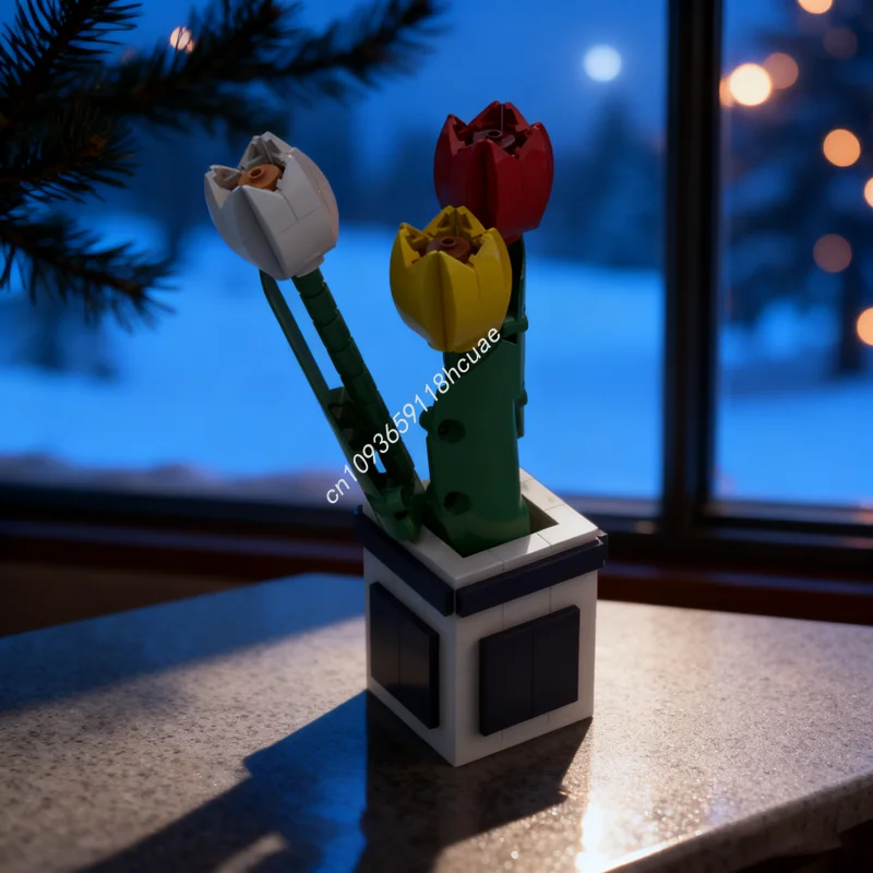 

196pcs MOC Tulip Creator Experted Model Building Blocks Construction Toy Assemble DIY Creative Christmas Gifts Education Brick