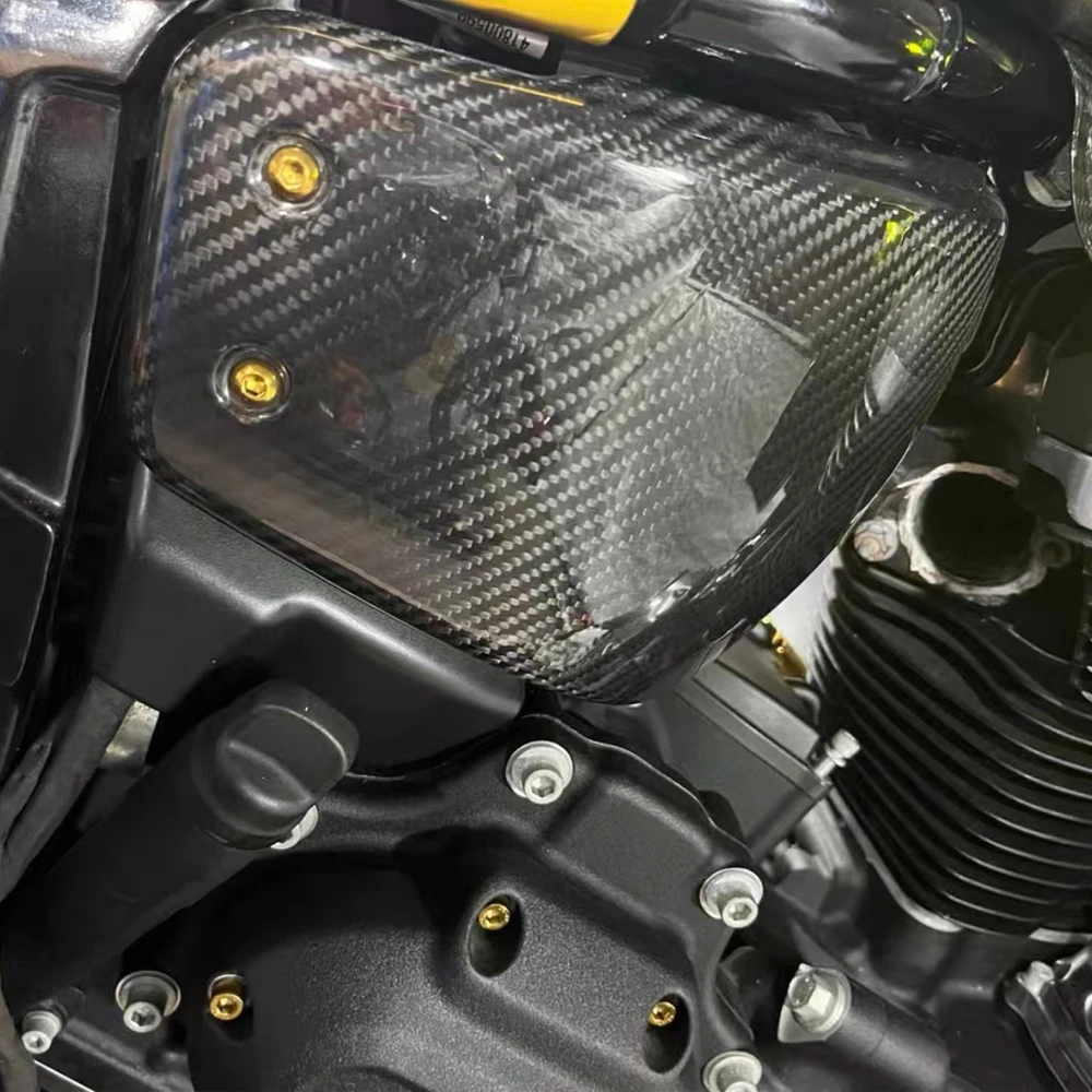 ل هارلي ديفيدسون lowrider S 2022 2023 2024 ألياف الكربون موتو تعديل جزء الجانب إطار غطاء البطارية حماية هدية #2