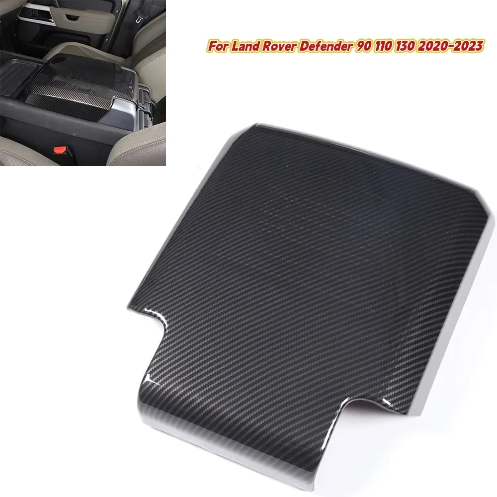

Carbon Fiber Car Armrest Box Panel Cover Trim Center Console Decoration Stickers For Land Rover Defender 90 110 130 2020-2023 ﻿
