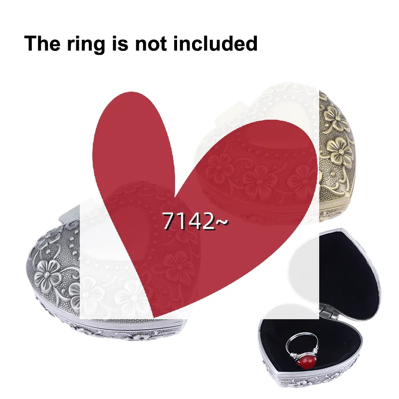 

Винтажная цветочная шкатулка для драгоценностей из сплава в форме сердца, пылезащитный домашний декор, органайзер для колец, браслетов, брелок для хранения