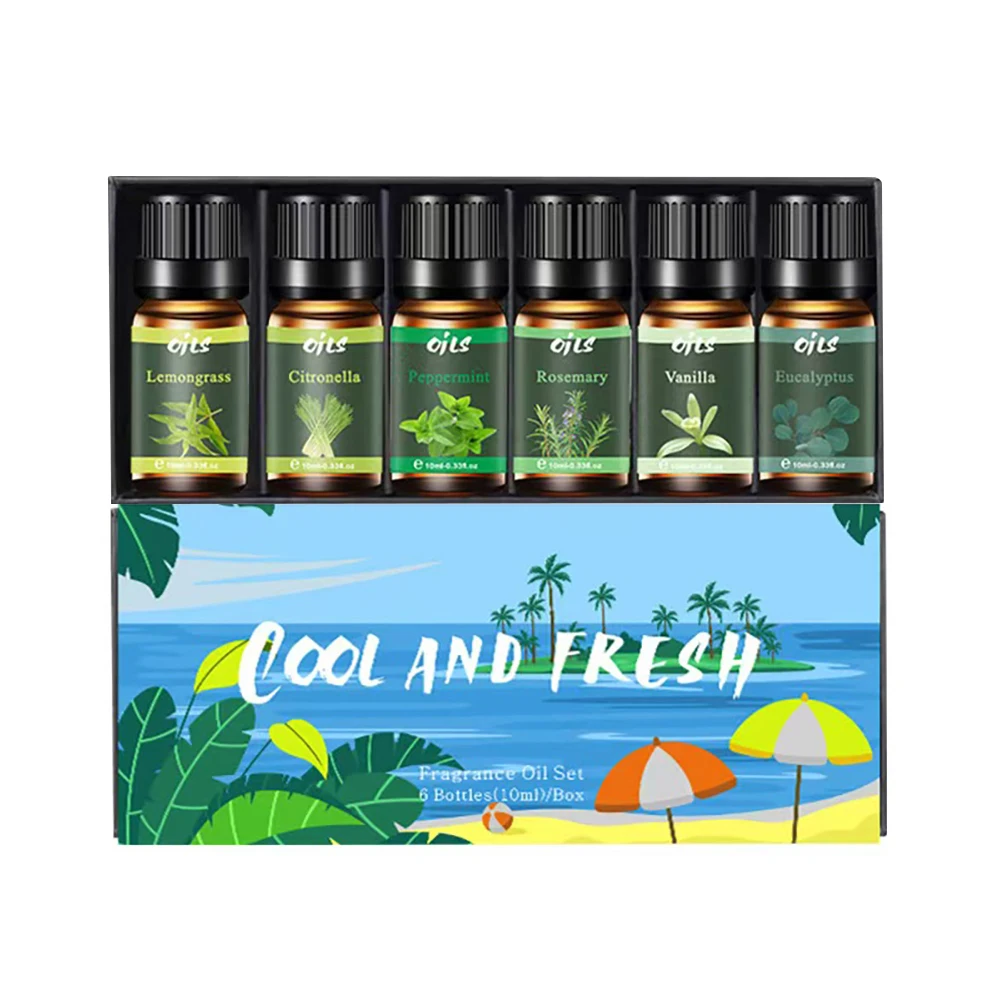 

Из США. Подарочный набор эфирных масел. 6 натуральных ароматерапевтических масел (эвкалипт, ваниль, мята, лемонграсс в комплекте)