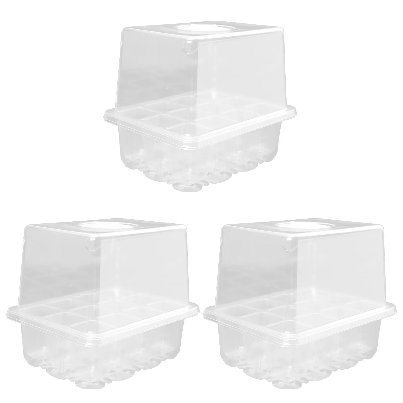 

3Pcs Plant Germination Box High Quality Plastic Nursery Tray Multi Hole Seed Starter Case Waterproof Moisture Proof Garden