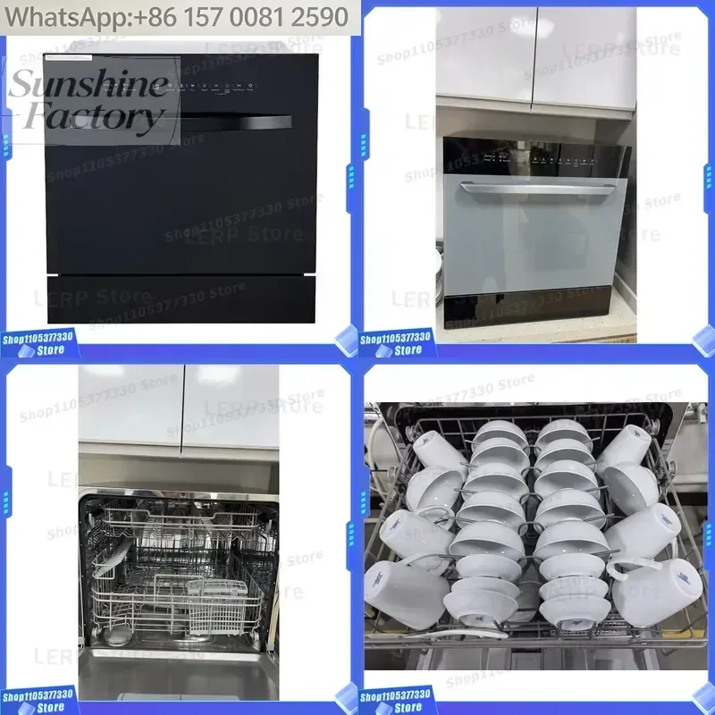 8 Sets of Built in 8 Programs LED Touch Control Stainless Steel Inner Dishwasher Dish Washer Machine