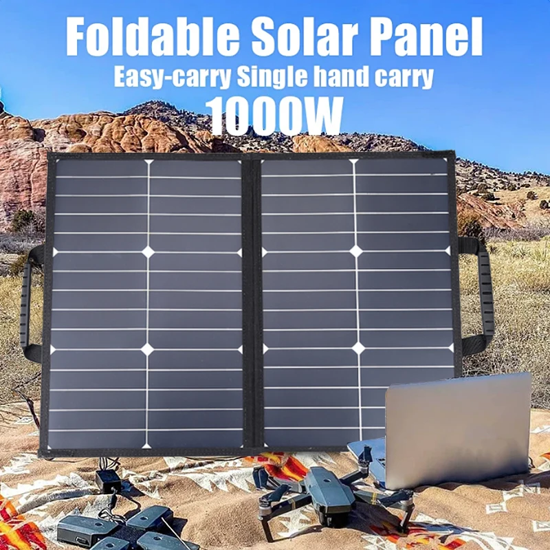 50W-1000W Solar Panel Kit Foldable Solar Power Station Portable Generator Charger 18V for Phone Car Boat Caravan Camping Hiking